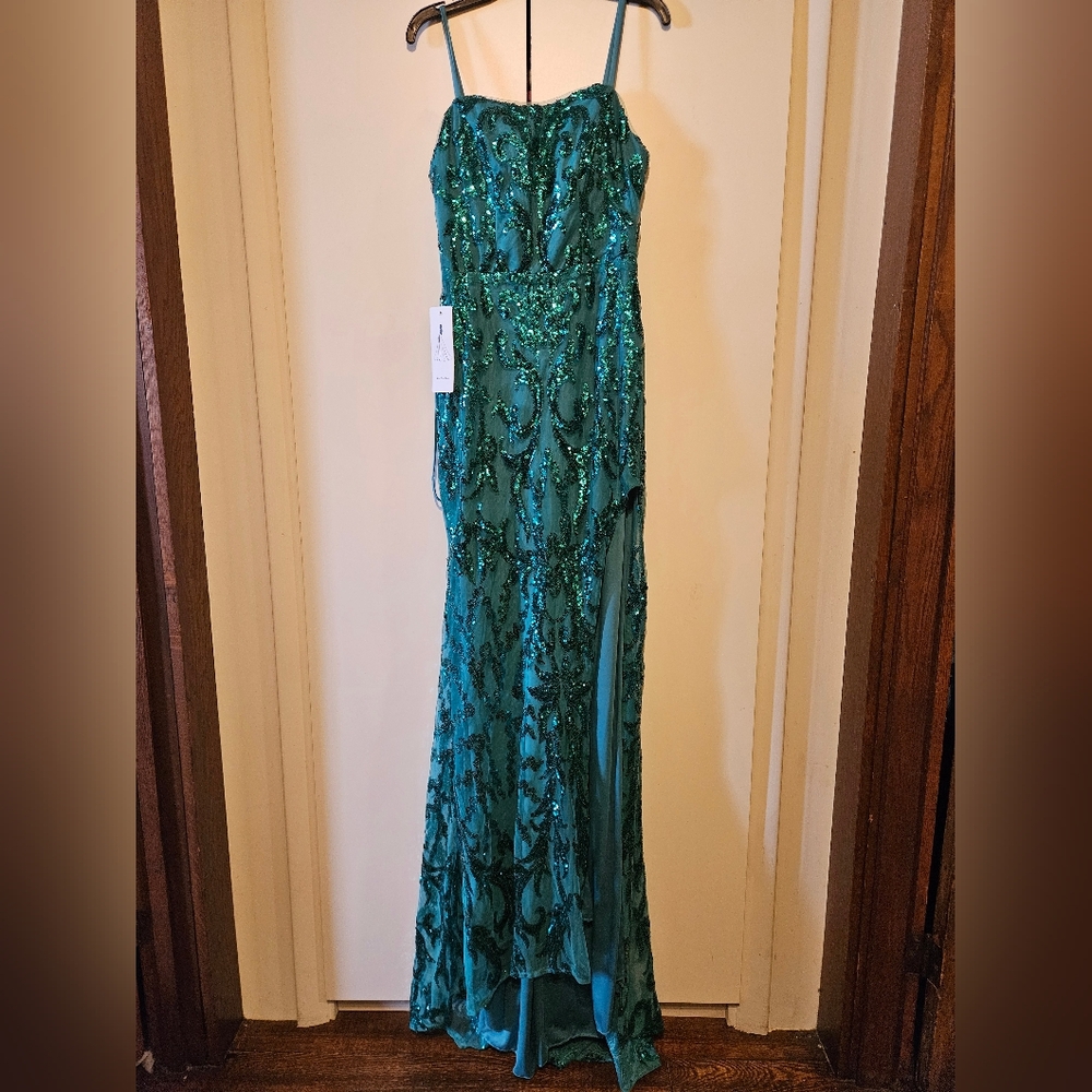 Sparkling Teal Sequin Dress